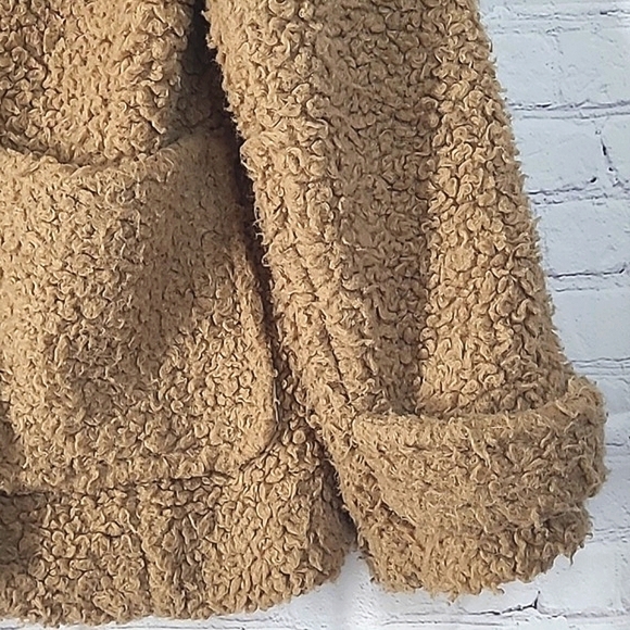 FREE PEOPLE So Soft Faux Shearling Sherpa Teddy Coat JACKET BROWN Womens Size M - Picture 6 of 17